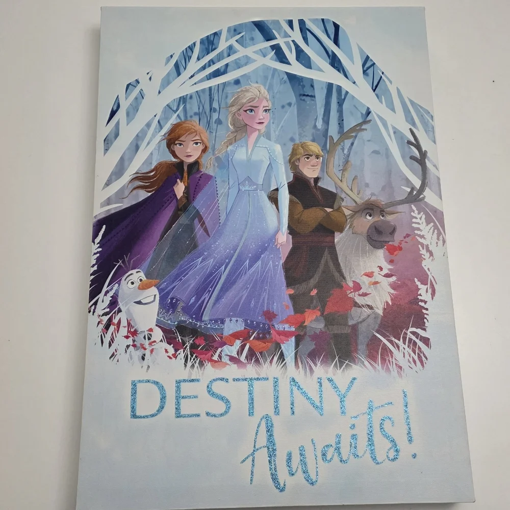 Disney Frozen 'Destiny Awaits' Canvas Painting Kids Room Wall Decor